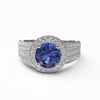 varitsa-jewellers - 1.87ct Sapphire Gold Halo Engagement Ring - 06GG61S